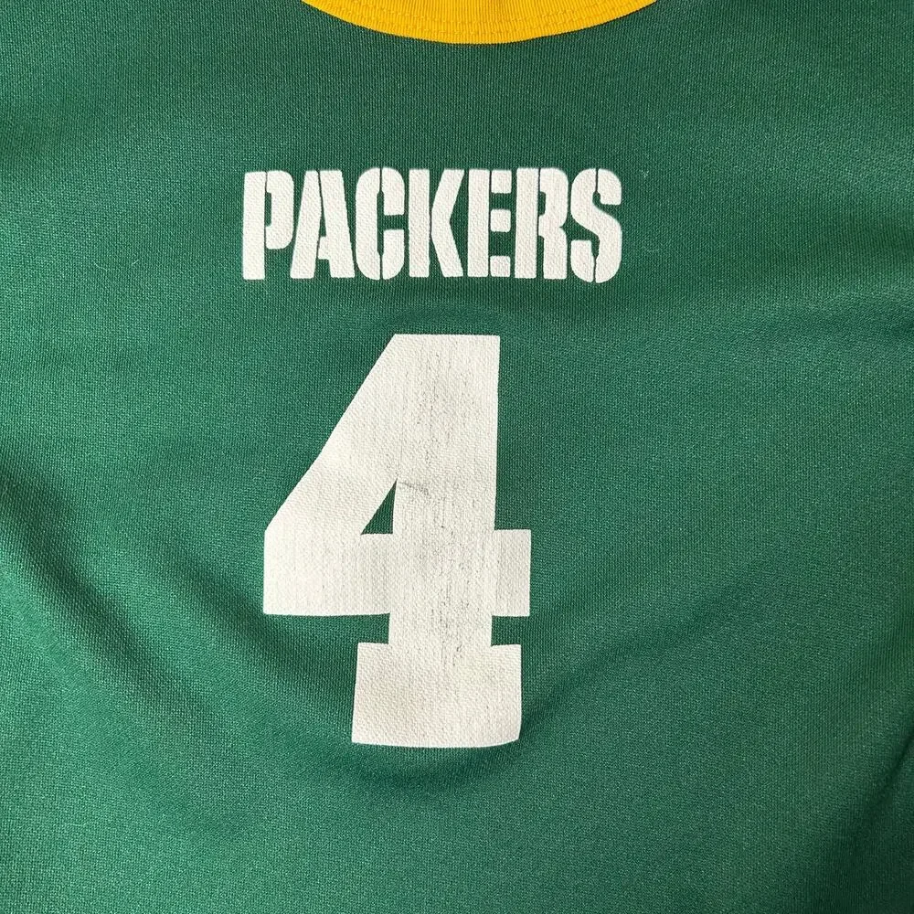 Green Bay Packers Jersey Kids M Green #Brett Favre Hutch Made in USA Jersey - Picture 5 of 10